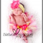 Newborn baby with headband and tutu newborn baby girl