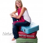 Senior Girl with old suitcases ND Senior Pictures