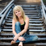 Senior girl on railroad tracks ND Senior pictures