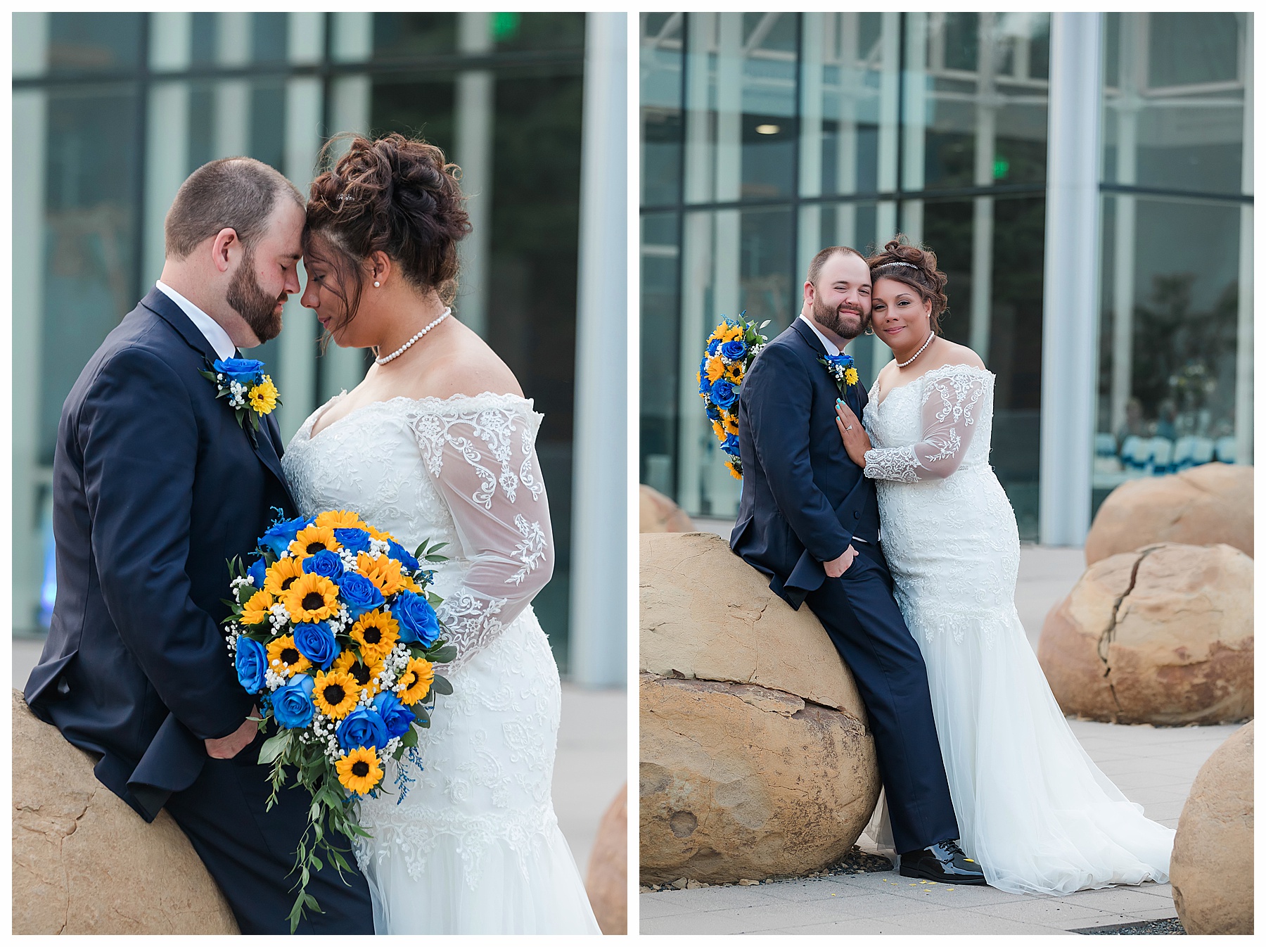 Wedding pictures outside Bismarck Heritage Center